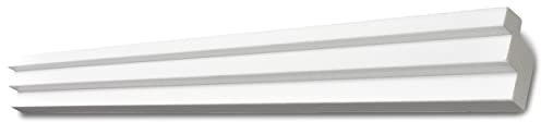Decosa Deckenleiste G36 Kristine - Dekorative Lichtleiste in Weiß für indirekte Beleuchtung von Wand und Decke - 30 Leisten à 2 m Länge= 60 m - Zierleiste aus Styropor 38 x 48 mm