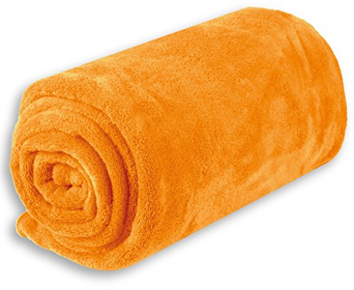 Bestlivings Babydecke Schmusedecke Kuscheldecke Krabbeldecke Wickeldecke Mikrofaser viele Farben und Größen (ca. 80x120 cm/orange - Marigold)