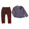 Mud Pie Chambray Tartan Plaid Tunic & Legging Set,Multicoloured,3 - 6 US Infant