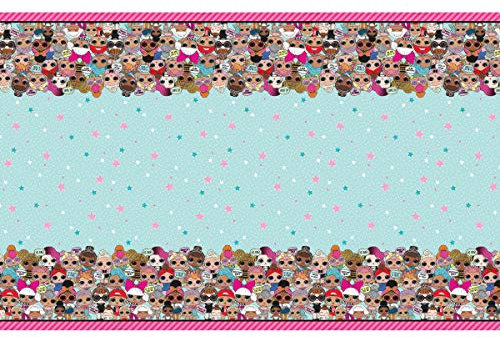Lol Surprise Plastic Tablecloth 1.37m x 2.43m …54x84 inches Plus 59mm Its My Birthday Button Badge