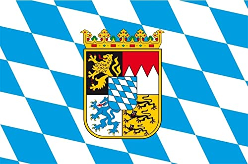 Flagge Bayern mit Wappen Fahne 60x90 cm
