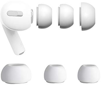 sciuU Silikon Ohrpolster Kompatibel mit Apple Airpods Pro, Ohrhörertips Ersatz Ohrhörer Earbuds Hülle, Silikon Soft Ohrhörer Pads Ohrpolster Ohrstöpsel Cover,Weiß,2 * M & 1 * L