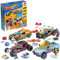 Mega Construx Hot Wheels, Jeu de Briques de Construction avec 4 Voitures à Construire et 4 Figurines, 485 pièces, pour Enfant dès 5 Ans, GVM13
