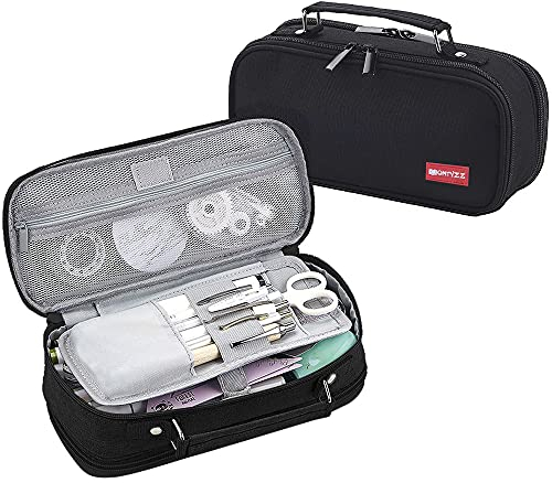 EULANT Federtasche Teenager Mädchen,Federmäppchen Groß mit 3 Fächer,Mäppchen Jungen Etui Schule Federpenal Pencil Case für Schule & Büro,Schwarz