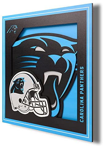 YouTheFan NFL Carolina Panthers 3D Logo Serie Wandkunst – 30,5 x 30,5 cm