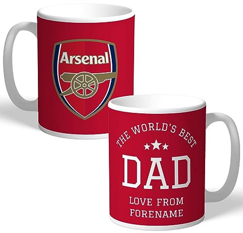 Mug personnalisé Worlds Best Dad 325 ml pour les fans de l'Arsenal FC, idéal pour les supporters de football des artilleurs, tasse à thé et café en céramique