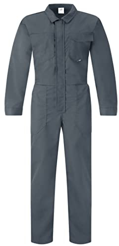 BWOLF Bravo - Tuta da lavoro da uomo con cerniera e 6 tasche, grigio., L