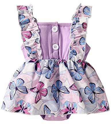 Borlai Neonata Sorelle Vestiti Estiva Bambina Ragazze Ruffle Senza Maniche Stampato Pagliaccetto Vestito da Principessa