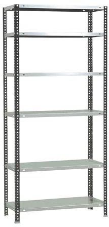 Simon Rack Metallregal 2000x1100x400 mm - Comfort | 6 Höhen, Metallablage, Biegepunkt 90 kg, Korrosionsschutzlackierung, Montage mit Schrauben, Anthrazit/Weiss