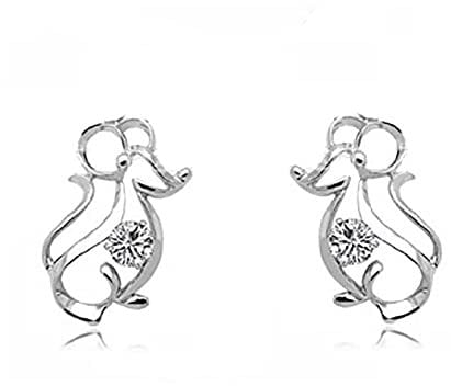 Baobei 925 Sterling Silver Zirconia Chinese Zodiac Signs Stud Earrings Cute Luckey birthday Animal Design for Women and Girls, Friendship Birthday Gift (mouse earrings)