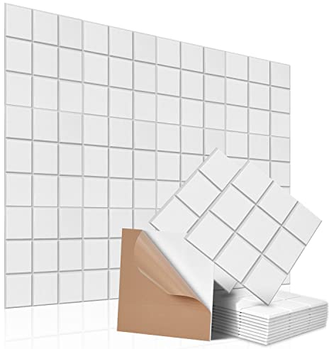 Quadratische Akustikplatten selbstklebend 12 Stück I Schallabsorber mit hoher Dichte für Wand Decken Holz & Tür - Akustikpanel Akustikpaneele Schallschutzplatten Akustikplatte, Neun-Muster