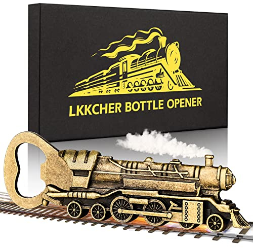 LKKCHER Dampfzug Geschenke, Vintage Dampflokomotive Bierflaschenöffner, Personalisierte Geschenke für Männer Frauen Zug Fans, Weihnachtsgeschenke Geburtstagsgeschenke für Männer, Freund, Papa