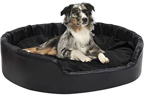 Norheim Hundebett Schwarz Hundekissen, Hundematte Hundesofa Hundekorb Hundebett Wasserdicht XXL für große 99 x 89 x 21 cm Plüsch und Kunstleder