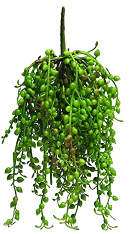 artplants.de Kunststoff Senecio Hänger RUIAN auf Steckstab, grün, 25 cm | Sukkulent künstlich