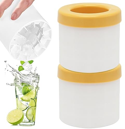 TAIZER Eiswürfelbehälter Silikon - 2PCS Eiswürfelform Silikon Eiswürfelbereiter Becher Eiskübel Eiswürfelformen