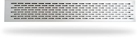 Rejilla de Ventilación para Frigorífico - Ideal para Ventilar Humos, Vapores o Gases - 450 mm - Rejilla de Aluminio - Color Plata Mate - Harte