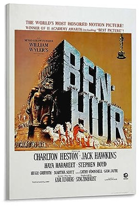 Filmposter Ben Hur 1959 (1) Poster, Kunstdruck, Wand-Foto, Malposter zum Aufhängen, Familiendekoration, 50 x 75 cm