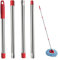 Pratvider Bastone di Ricambio per, Mop Stick Asta Maniglia di Ricambio | Manico esteso a 4 sezioni ad assemblaggio rapido per ricariche per mop per Teste di Scopa, mop triangolari rotanti