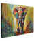 MuchoWow© Leinwand Bilder 70x50 cm Wanddeko Wohnzimmer Aesthetic Room Decor Deko Zimmer Wandbilder Modern Fotogeschenke Kunstdruck - Bunt - Elefant - Kunst - Malerei - Tiere - Regenbogen