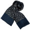 JWSilk Langer Charmeuse Seidenschal für Herren, Marineblaue Quadrate, 63x10