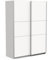 Demeyere 190025 Puerta corredera con Armario Moderno, Color Blanco Mate y Acabados metálicos, 148 x 59,9 x 203 cm, Madera de ingeniería, Gris
