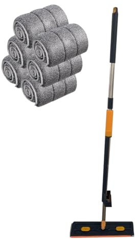 Cymwer Reinigungsmopp, automatischer Wasserquetscher, Fliesenboden-Reinigungsmopp, Verstellbarer Langer Griff mit wiederverwendbaren Pads for alle Bodentypen und Fenster