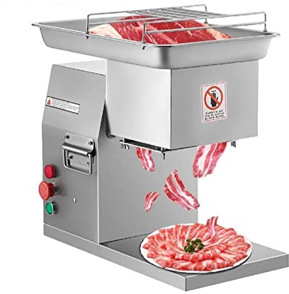 inBEKEA 250Kg/H Electric Meat Slicer Stainless Steel 3mm Blades Meat Cutter Grinder Machine Auto Kitchen Home Appliance Commercial