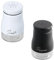 2 Pcs Salière et Poivrière Set, Saliere et Poivriere de Table en Verre, Acier Inoxydable Poivriere, 120ml Salieres et Poivrieres, Lot de Salière Transparent pour Maison Cuisine Restaurant (Noir blanc)