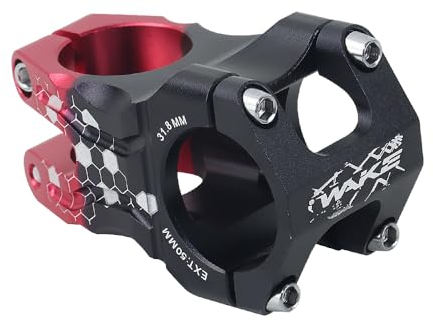 FOMTOR Attacco Manubrio MTB 31,8 50mm, Manubrio Pipa MTB Corto Alzare Manubrio MTB Adattatore Attacco Manubrio Bici da Corsa Lega di Alluminio per la Maggior Parte delle Mountain Bike (Nero Rosso)