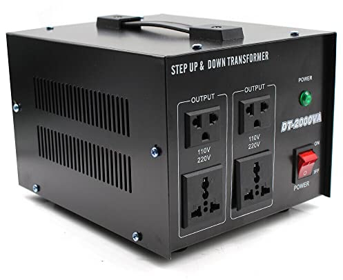 Trasformatore di tensione da 2000 W, EU UK USA, 220 V su 110 V, convertitore di voltaggio step-up/down, 110 V o 220 V, out: 110 V e 220 V, per elettrodomestici e commerciali