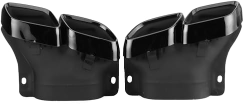 Auspuffspitzen Quad-Auspuffblenden Auspuffendrohr Auspuffrohrende für AMG C63/S W205 2015-2018 (Galvanisiertes Schwarz)