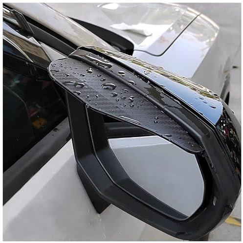 2PCS Rückspiegel Regenschutz Autofenster,Coole Carbonfaser Seitenspiegel Regenschutz mit Starkem Klebeband,Gebogenes Design Universelle Auto Zubehör Außenspiegel Abdeckung