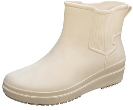 WKAYsIV Stivaletti Pioggia Donna Bassi Stivali di Gomma Uomo Impermeabile Antivento in Nero Marrone Grigio Rosso Bianco Taglia 35-43 Bambino 29/30 40 14.99