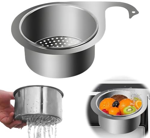 NEERIX Ensemble de panier à tamis en forme de cygne en acier inoxydable, panier de vidange multifonction 2024, passoire d'angle pour évier de cuisine, filtre alimentaire, peu encombrant, facile à