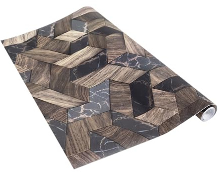 Vénilia Klebefolie optimal Fix | Holz Mosaik, Holzoptik, Holzfolie | 45 cm x 2 m | selbstklebende Möbel-Folie, Dekofolie, keine Blasen, Küchenfolie | PVC ohne Phthalate | Made in EU