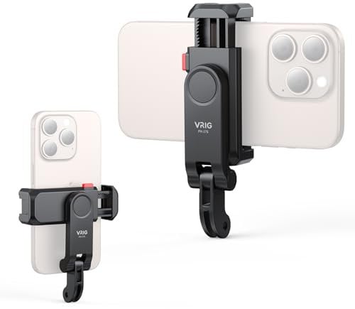 VRIG Soporte para teléfono/Hot Shoe Mount Adapter Kit Compatible con Cámara de Acción GoPro Hero 11 10 9 8 7 6 5, DJI Osmo Action/Action 2, iPhone13 Pro Max, Samsung, Adjuntar a cámara DSLR o luz de