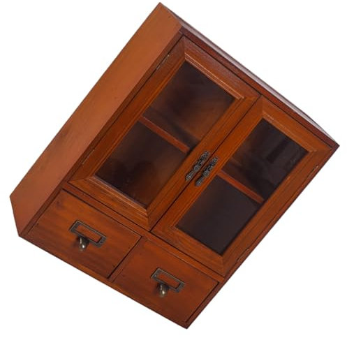 HOOTNEE Vintage Holz Aufbewahrungsschrank Mit Mehreren Stilvoller Tisch Organizer Für Schreibwaren Kosmetik Schmuck Und Sammlerstücke Robuste Und Praktische Lösung Für Ihr Zuhause