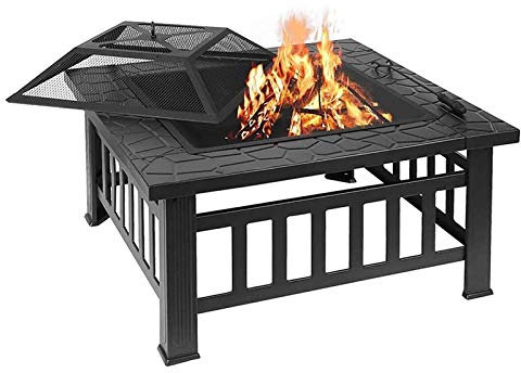 XZHOOQP Fogones para Exteriores Fogones para Exteriores de leña, Parrilla de Metal para Barbacoa, Estufa de Mesa Cuadrada Rectangular para Patio, Estufa para terraza y jardín, utilizados para