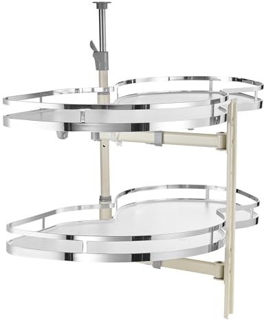 VEVOR Swing Right Blind Corner Cabinet, Pull Out Organizer for 36 inch Width Blind Cabinet, 2 Tier Height Adjustable Swing Tray, Soft Close Kitchen Cloud Blind Organizer, Right Open
