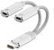 AuviPal USB C Splitter, Dual USB C Headphone and Charger Adapter, 2-in-1 Type C Audio Dongle Cable with PD 100W Charging for Smartphones, Tablets, Laptops and More- White