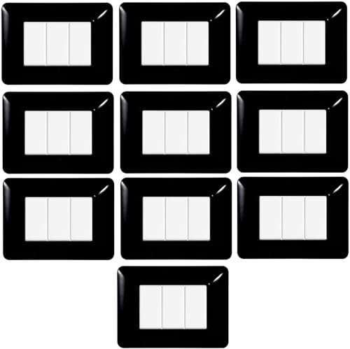 Placca Compatibile Con Bticino Matix, Placche In Plastica di alta qualità (3 moduli - 10x, nero)
