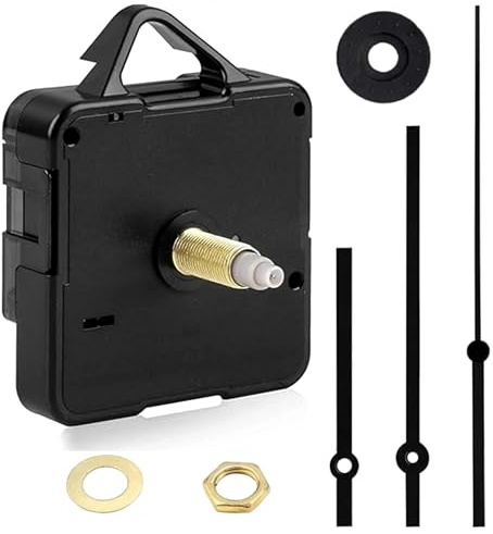 Iridsmole Clock Mechanism Kit, Clock Mechanism Battery Powered, Quartz Clocks Mechanisms, Battery Clocks Mechanisms Replacement for DIY Wall Watch or Repair Home Office Kitchen Black