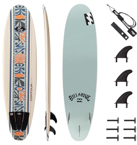 Billabong x CONTOUR SURF Aero 7ft Soft Top Foam Surfboard for Beginner Adults and Kids Lightweight Shortboard for Surfing Durable, Stable, and Easy to Ride for All Levels Surfers