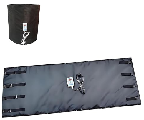 IBC Ton Barrel Heater, 200L Barrel Heating Tape, 0~120℃ Adjustable Oil Pail Heater Band, Oil Drum Thermal Blanket, 2000W Tank Heaters Jacket, Heat Pail Pad, for Pipes, Plastic Tank