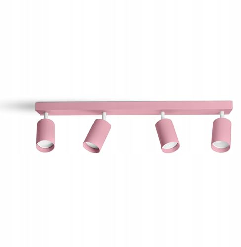 FKL DESIGN Home Deco Deckenlampe Deckenleuchte Kinderleuchte Kinderlampe 4-flammig GU10 Verstellbar Lampenschirm Lampe aus Serie (N975-BZ4-R)
