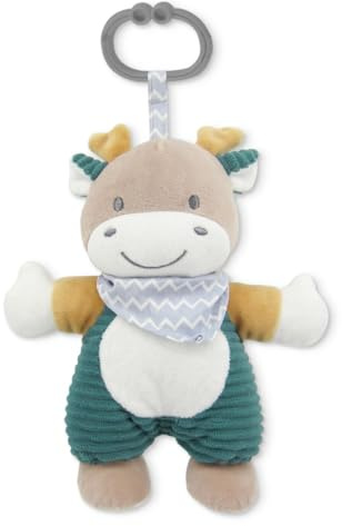 Lorelli Baby Kuscheltier Plüsch Greifling, C-Ring, auffällige Farben, ab Geburt dunkelgrün