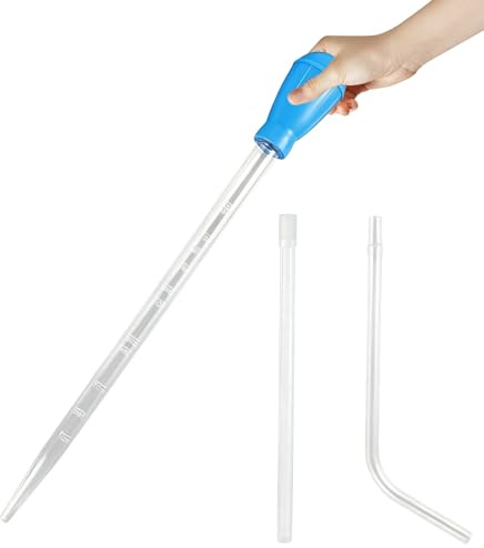 3 Pcs Long Turkey Baster for Aquarium, 65.5cm Aquarium Coral Fish Feeder with L-Shaped & Straight Extension for Large Fish Tank Siphon, Long Fish Tank Cleaning Water Changer Aquarium Tools Accessories