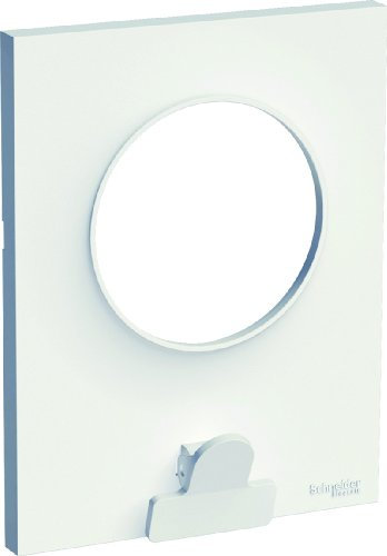 Schneider - Plaque de finition 1 poste avec pince polyvalente - Blanc - Odace