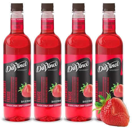 DaVinci Gourmet Classic Strawberry Lot de 4 sirops 25,4 ml