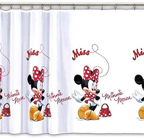 Licensed Cartoon Voile Net Curtain - Minnie Maus 1 - 75 cm breit x 150 cm hoch